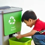 기후 위기와 개인의 윤리적 책임 - **Sustainable Thai Home Life:** A cheerful, brightly lit indoor scene in a modern Thai home, showcas...